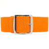 Braided Nylon Perlon Watch Strap Orange Polished Buckle Main By DaLuca Straps.