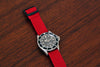 Braided Nylon Perlon Watch Strap Red PVD Buckle By DaLuca Straps.