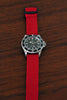 Braided Nylon Perlon Watch Strap Red PVD Buckle By DaLuca Straps.