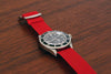 Stunning Braided Nylon Perlon Watch Strap Red Polished Buckle Main By DaLuca Straps.