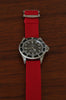 Braided Nylon Perlon Watch Strap Red Polished Buckle Main By DaLuca Straps.