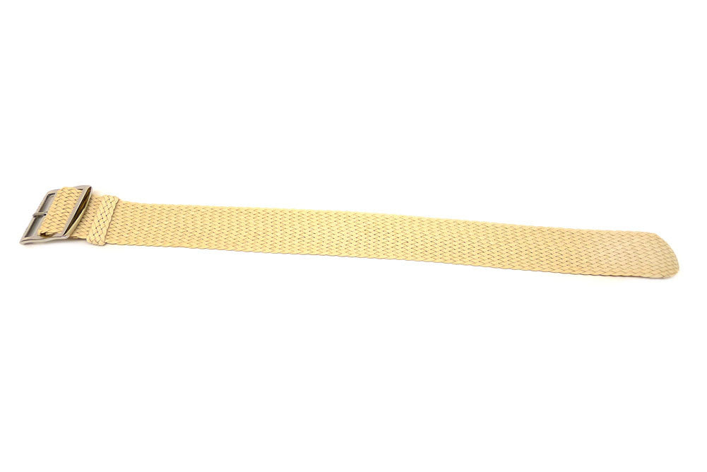Braided Nylon Perlon Watch Strap Sand Polished Buckle Main By DaLuca Straps.