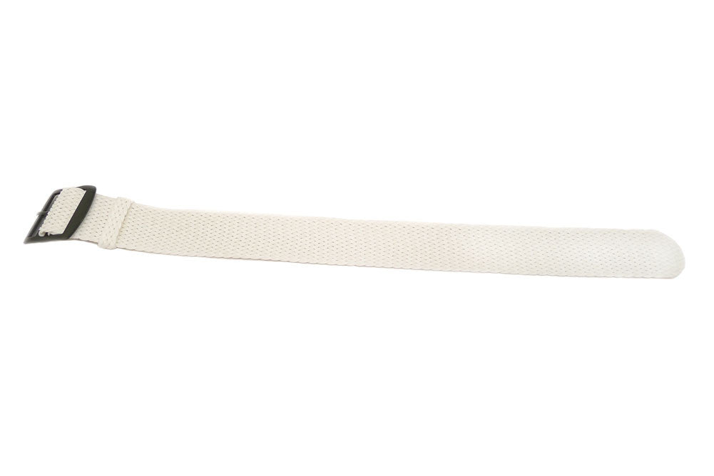 Braided Nylon Perlon Watch Strap White PVD Buckle By DaLuca Straps.