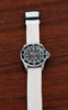 Braided Nylon Perlon Watch Strap White PVD Buckle By DaLuca Straps.