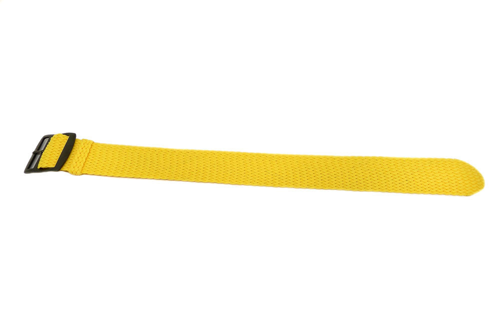 Braided Nylon Perlon Watch Strap Yellow PVD Buckle By DaLuca Straps.