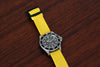 Braided Nylon Perlon Watch Strap Yellow PVD Buckle By DaLuca Straps.
