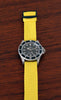 Braided Nylon Perlon Watch Strap Yellow PVD Buckle By DaLuca Straps.