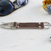 Close View Of Our Keychain Made From Genuine Horween Brown Chromexcel Leather and Polished Hardware by DaLuca Straps.