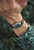 Brown Perlon Nylon Watch Strap With A Black PVD Buckle By DaLuca Straps.