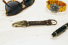 Keychain Made From Genuine Horween Color 8 Shell Cordovan Leather and Antique Brass Hardware by DaLuca Straps.