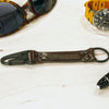 Close View Of Our Keychain Made From Genuine Horween Color 8 Shell Cordovan Leather and PVD Hardware by DaLuca Straps.