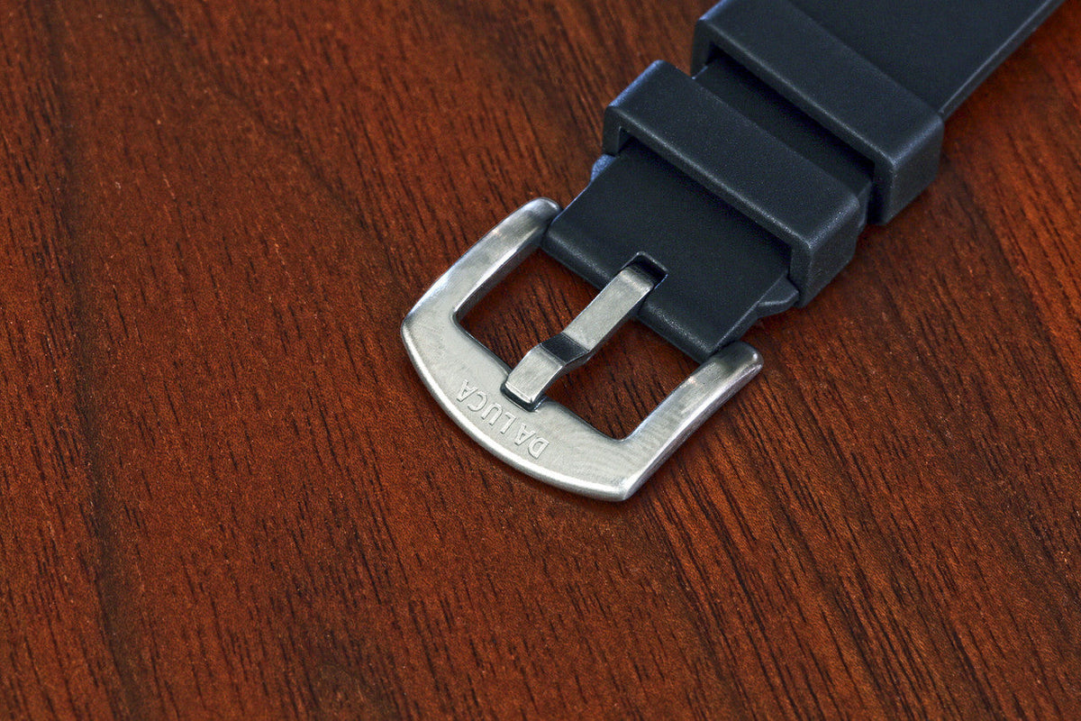DaLuca Straps Adventurer Rubber FKM Watch Strap Black Buckle