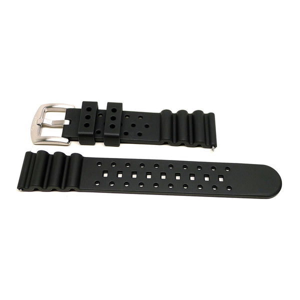 Cousteau Rubber FKM Watch Strap In Black By DaLuca Straps.
