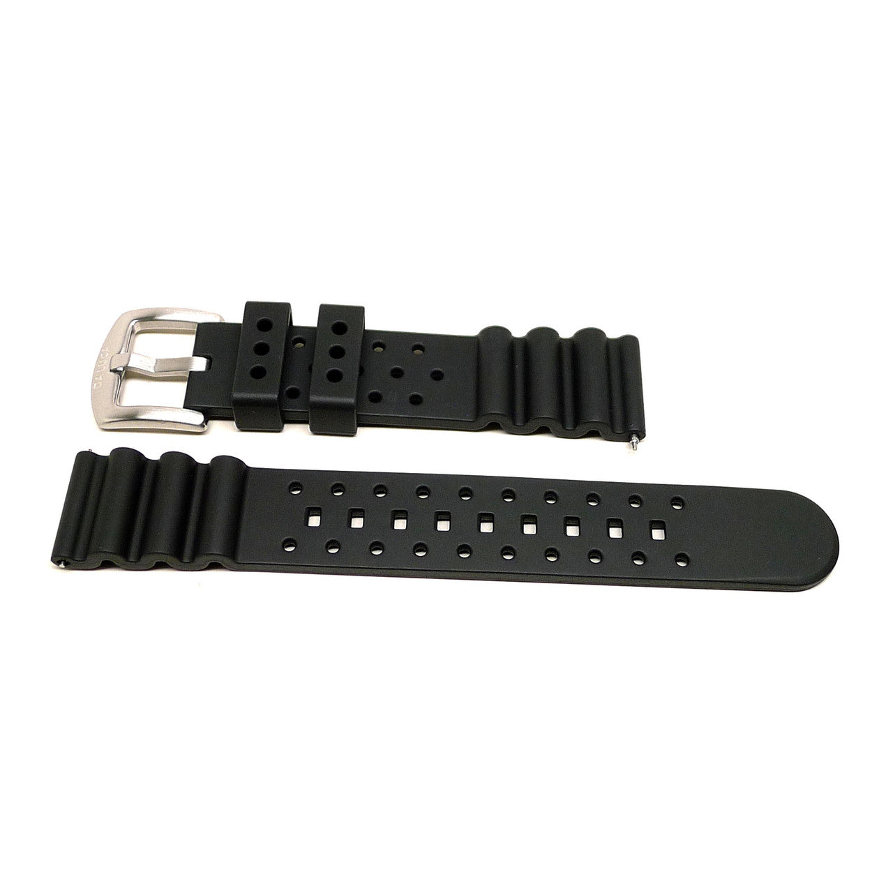 Cousteau Rubber FKM Watch Strap In Black By DaLuca Straps.