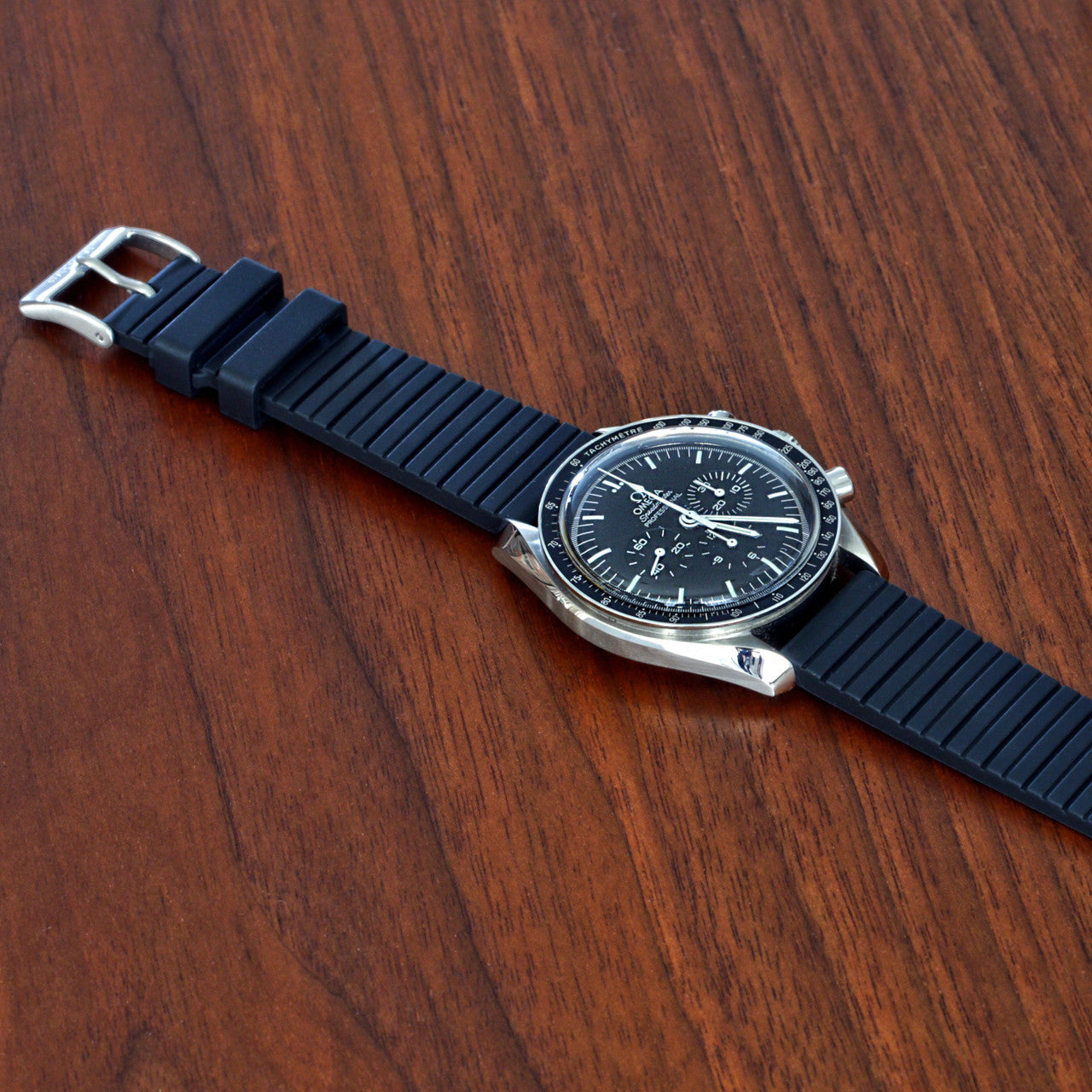 Lifestyle Of Racer Rubber FKM Watch Strap In Black by DaLuca Straps.