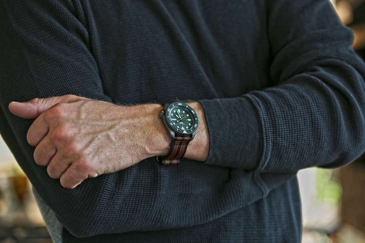 Goldfinger Two Piece Ballistic Nylon Military Band PVD Lifestyle By DaLuca Straps.