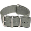 Grey Ballistic Nylon Military Watch Strap With A Matte Silver Buckle By DaLuca Straps.