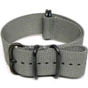 Grey Ballistic Nylon Military Watch Strap With A PVD Buckle By DaLuca Straps.