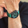 Stunning Single Piece Green Ballistic Nylon Military Strap PVD Main By DaLuca Straps.