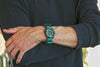 Green Ballistic Nylon Military Watch Strap With A PVD Buckle By DaLuca Straps.