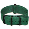 Green Ballistic Nylon Military Watch Strap With A PVD Buckle By DaLuca Straps.