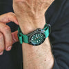 Green Ballistic Nylon Military Watch Strap With A PVD Buckle By DaLuca Straps.