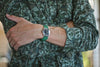 Braided Nylon Perlon Watch Strap Green PVD Buckle By DaLuca Straps.