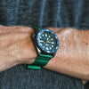 Green Two Piece Ballistic Nylon Military Strap Matte By DaLuca Straps.