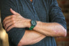Two Piece Ballistic Nylon Watch Strap Green PVD By DaLuca Straps.