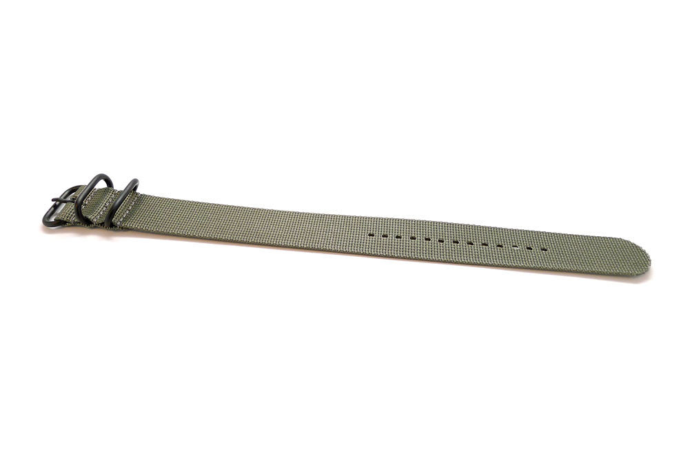 Grey Ballistic Nylon Military Single Piece Strap On A PVD Buckle By DaLuca Straps.