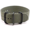 A Grey Ballistic Nylon Military Single Piece Strap On A PVD Buckle By DaLuca Straps.