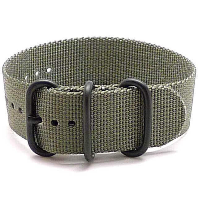 A Grey Ballistic Nylon Military Single Piece Strap On A PVD Buckle By DaLuca Straps.