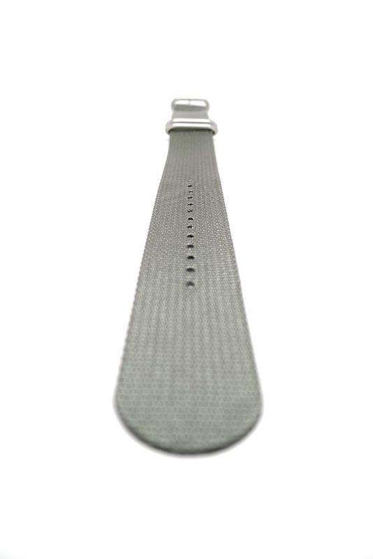 Grey Ballistic Nylon Military Watch Strap With A Matte Silver Buckle By DaLuca Straps.