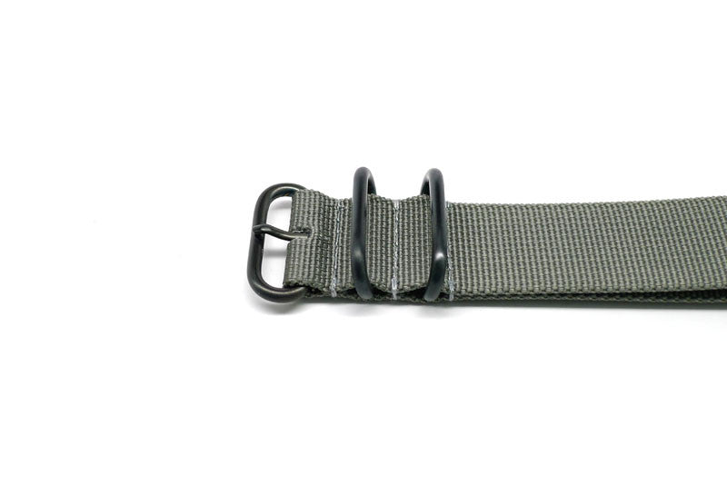 Grey Ballistic Nylon Military Watch Strap With A PVD Buckle By DaLuca Straps.