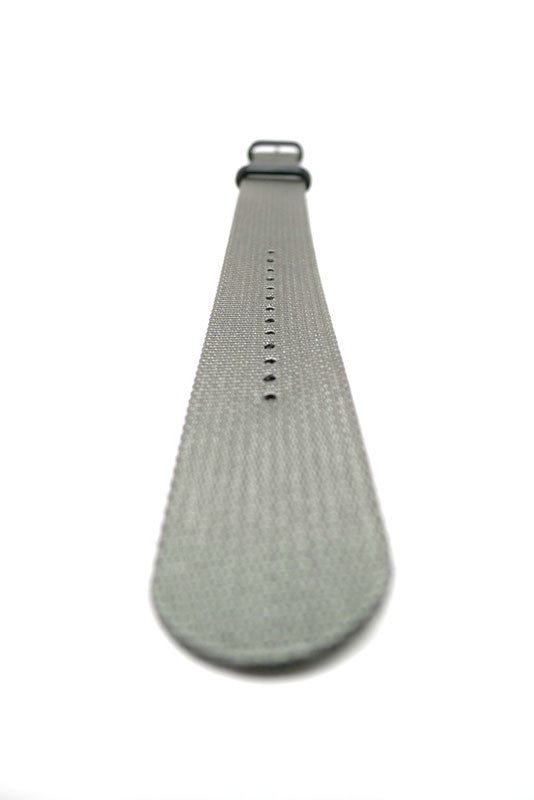 Grey Ballistic Nylon Military Watch Strap With A PVD Buckle By DaLuca Straps.