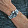 Braided Nylon Perlon Watch Strap Grey PVD Buckle By DaLuca Straps.