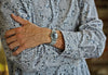 Braided Nylon Perlon Watch Strap Grey Polished Buckle Main By DaLuca Straps.