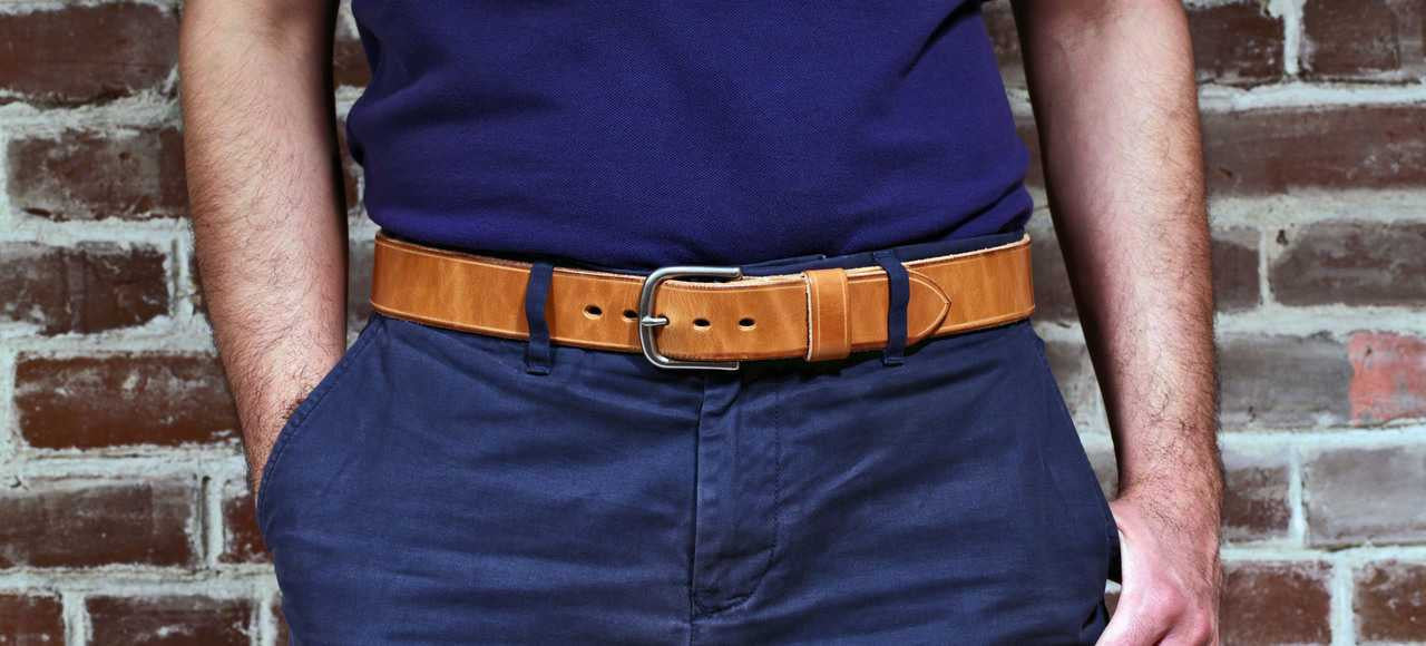 A Wickett And Craig Natural Leather Belt That Is Handmade In USA by DaLuca Straps.