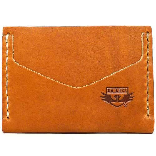 Horizontal Card Wallet Made From Horween Natural Dublin Leather by DaLuca Straps.