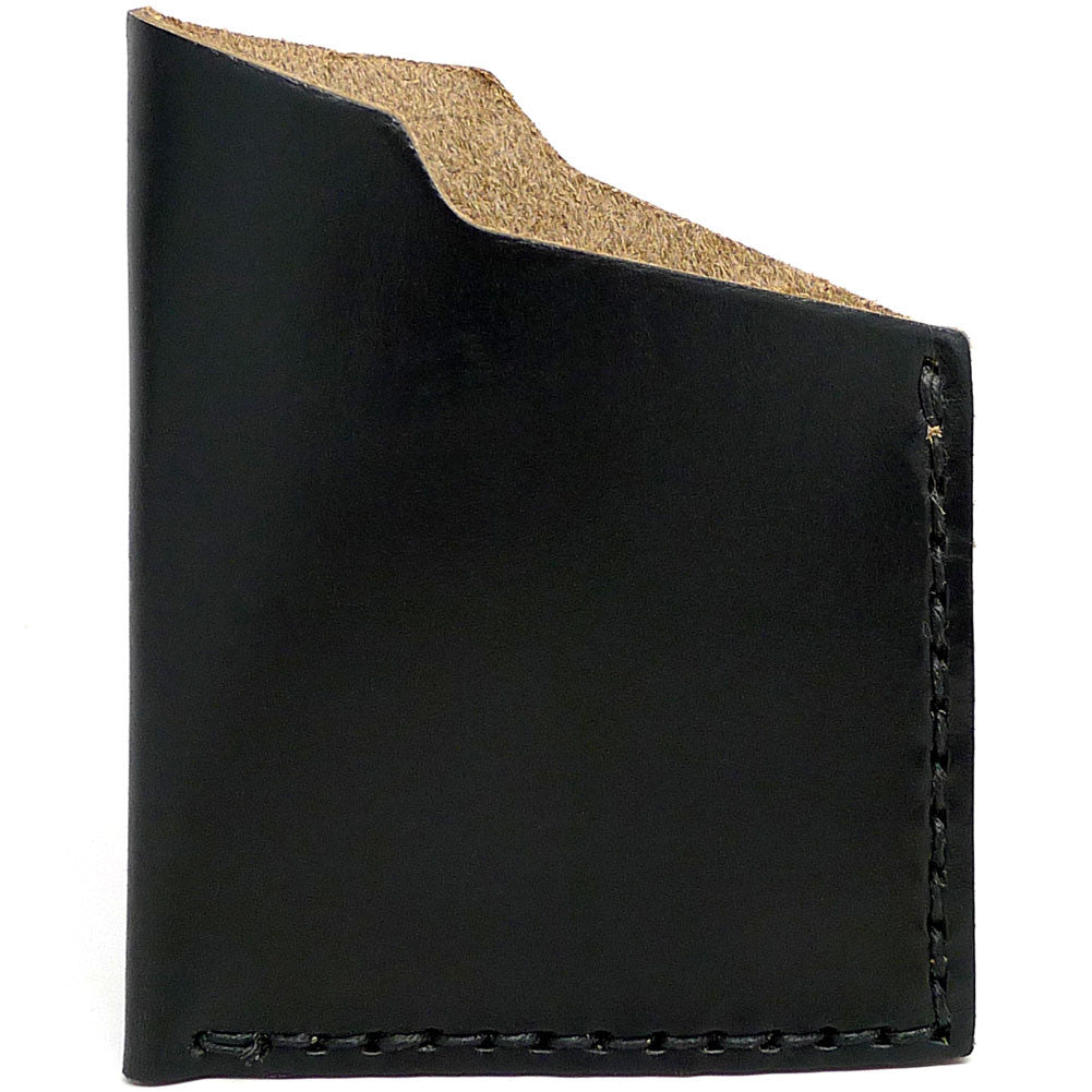 Handmade Angle Wallet Made From Genuine Horween Black Chromexcel Leather by DaLuca Straps.