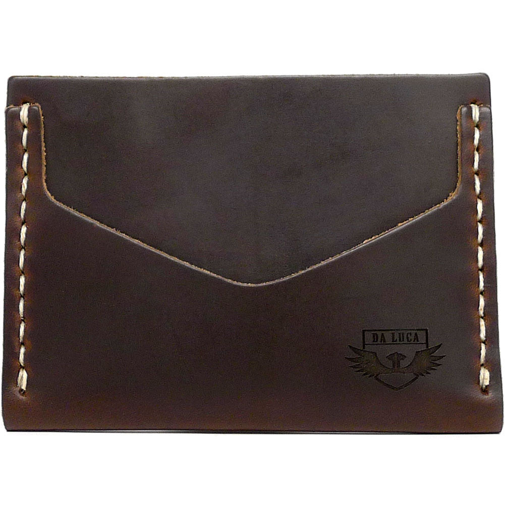 Horizontal Card Wallet Made From Horween Brown Chromexcel Leather by DaLuca Straps.