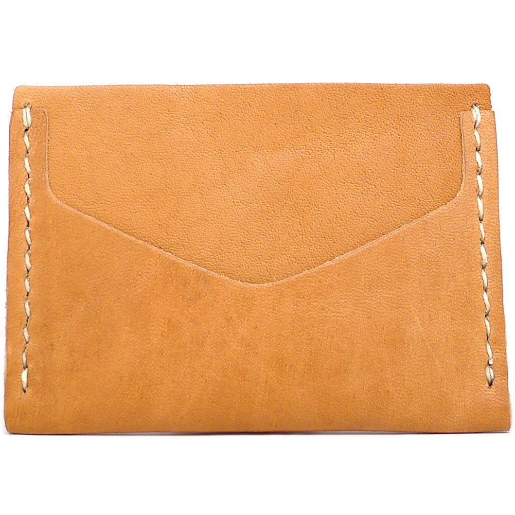 Back Of A Horizontal Card Wallet Made From Horween Natural Essex Leather by DaLuca Straps.