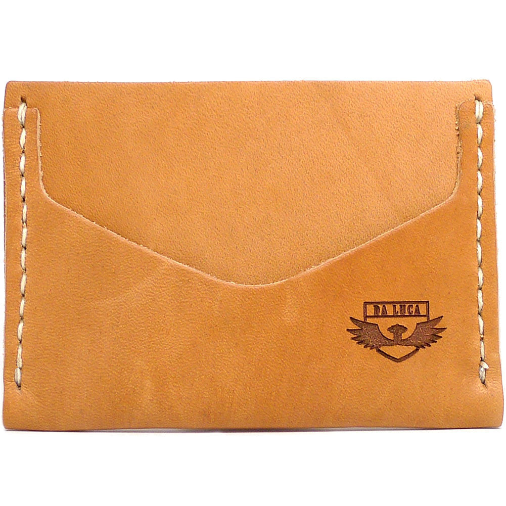 A Handmade Horizontal Card Wallet Made From Horween Natural Essex Leather by DaLuca Straps.