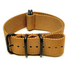 Light Brown Ballistic Nylon Military Watch Strap With A PVD Buckle By DaLuca Straps.