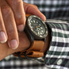 Light Brown Ballistic Nylon Military Watch Strap With A PVD Buckle By DaLuca Straps.
