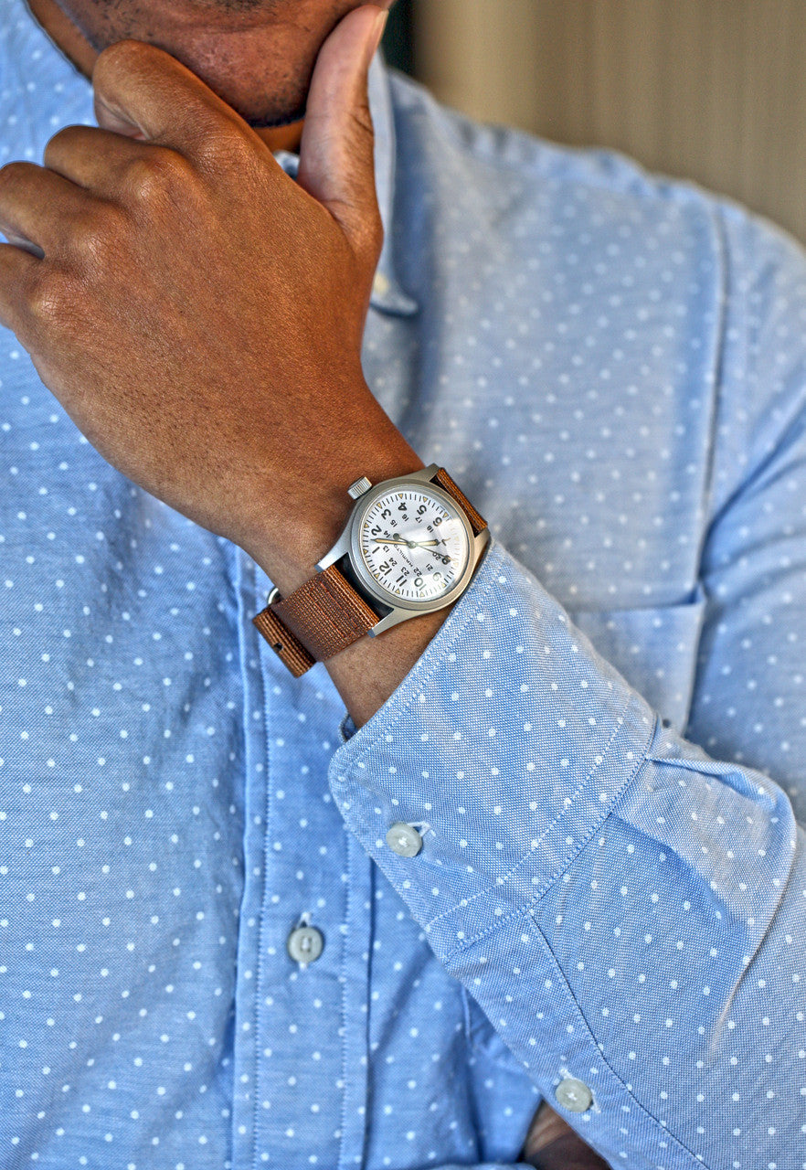 Light Brown Nylon Two Piece Matte By DaLuca Straps.