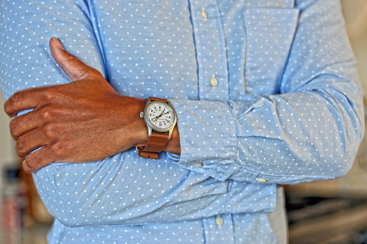 Light Brown Nylon Two Piece Matte By DaLuca Straps.