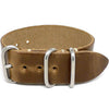 Military Single Piece Watch Strap Natural Chromexcel Matte Main By DaLuca Straps.