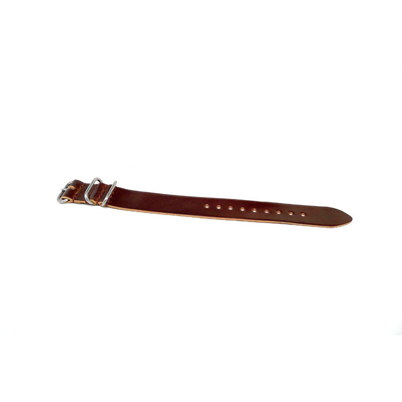 Military Single Piece Watch Strap Shell Cordovan Color 4 Matte Long By DaLuca Straps.