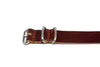 Military Single Piece Watch Strap Shell Cordovan Color 4 Matte Side By DaLuca Straps.